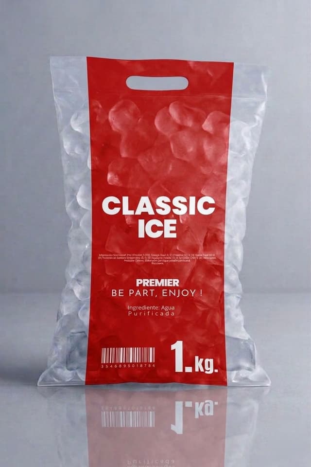 Bolsa de hielo con franja roja, 1 kilo